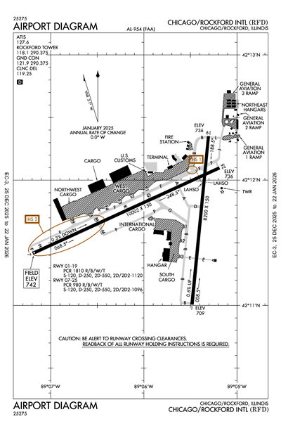 CHICAGO/ROCKFORD INTL - Airport Diagram