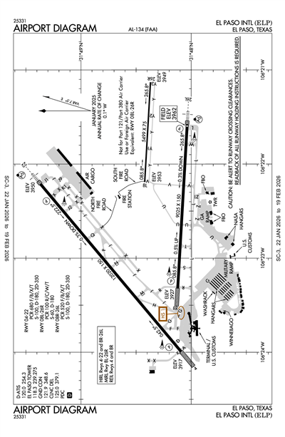 EL PASO INTL - Airport Diagram
