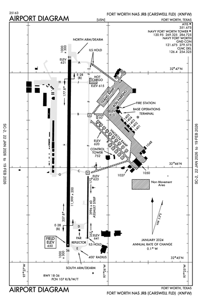 FORT WORTH NAS JRB (CARSWELL FLD) - Airport Diagram