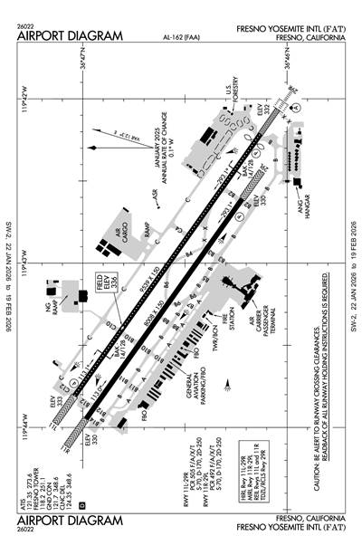 FRESNO YOSEMITE INTL - Airport Diagram