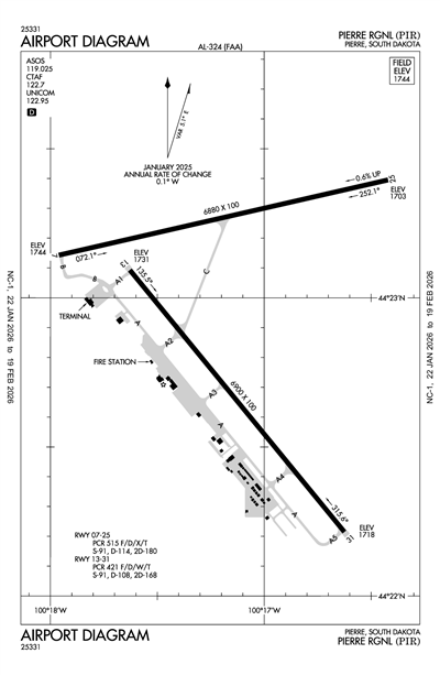 PIERRE RGNL - Airport Diagram