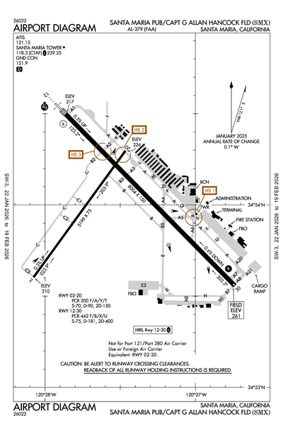 SANTA MARIA PUB/CAPT G ALLAN HANCOCK FLD - Airport Diagram