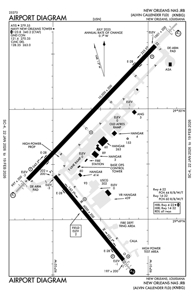 NEW ORLEANS NAS JRB (ALVIN CALLENDER FLD) - Airport Diagram