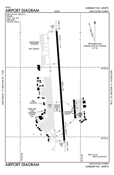 HURLBURT FLD - Airport Diagram
