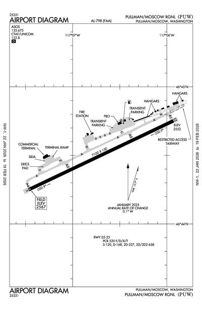 PULLMAN/MOSCOW RGNL - Airport Diagram
