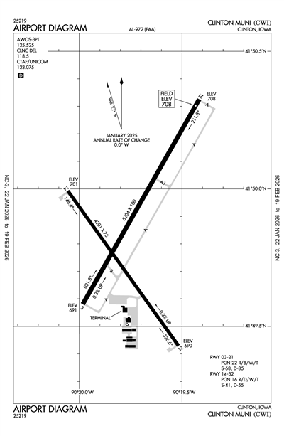 CLINTON MUNI - Airport Diagram