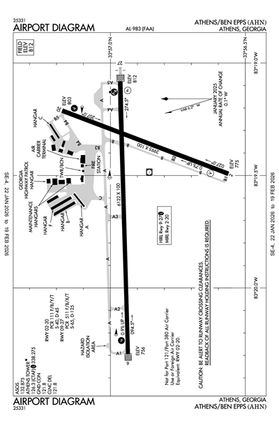 ATHENS/BEN EPPS - Airport Diagram