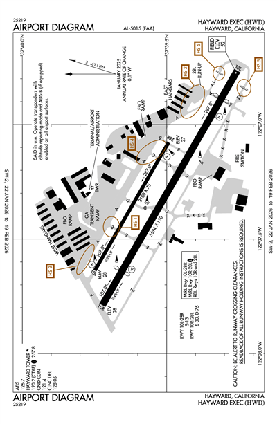 HAYWARD EXEC - Airport Diagram
