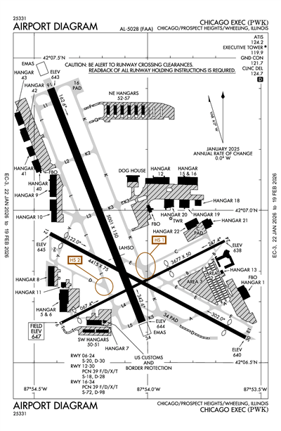 CHICAGO EXEC - Airport Diagram