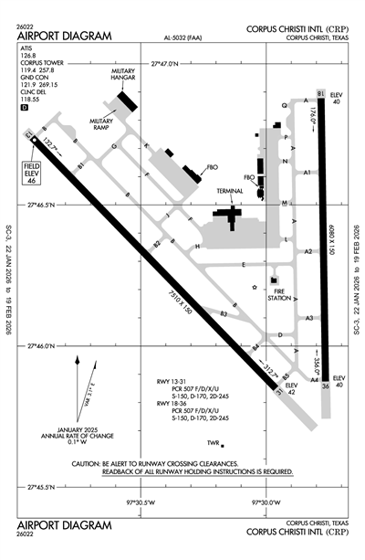 CORPUS CHRISTI INTL - Airport Diagram