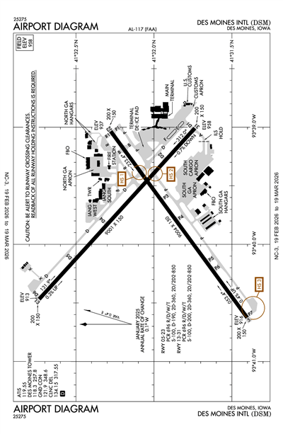 DES MOINES INTL - Airport Diagram
