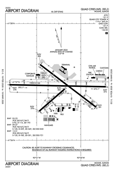 QUAD CITIES INTL - Airport Diagram