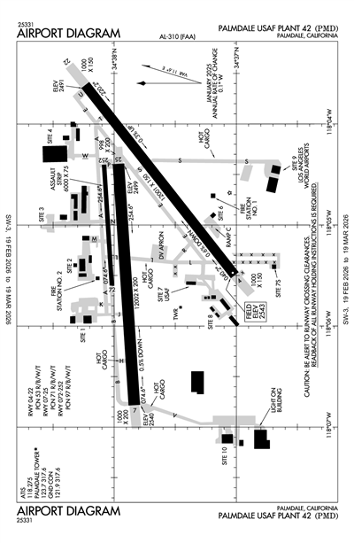 PALMDALE USAF PLANT 42 - Airport Diagram