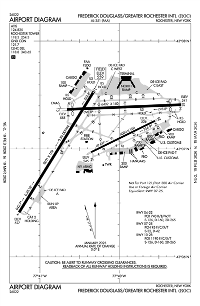 FREDERICK DOUGLASS/GREATER ROCHESTER INTL - Airport Diagram