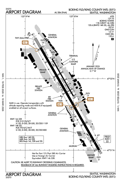 BOEING FLD/KING COUNTY INTL - Airport Diagram