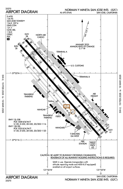 NORMAN Y MINETA SAN JOSE INTL - Airport Diagram