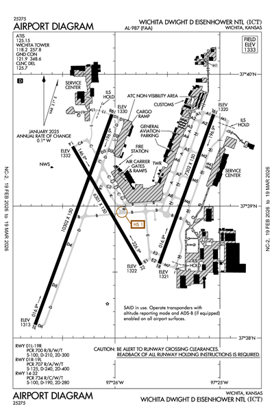 WICHITA DWIGHT D EISENHOWER NTL - Airport Diagram