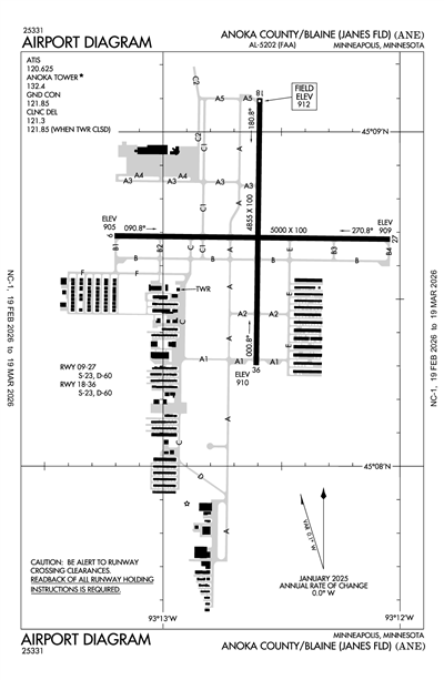 ANOKA COUNTY/BLAINE (JANES FLD) - Airport Diagram