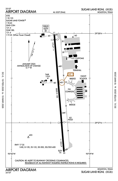 SUGAR LAND RGNL - Airport Diagram
