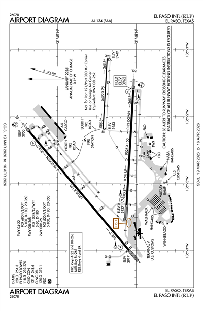 EL PASO INTL - Airport Diagram