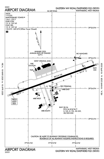 EASTERN WV RGNL/SHEPHERD FLD - Airport Diagram