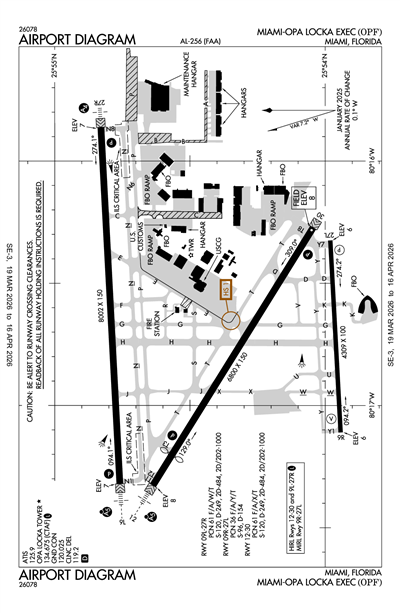 MIAMI-OPA LOCKA EXEC - Airport Diagram