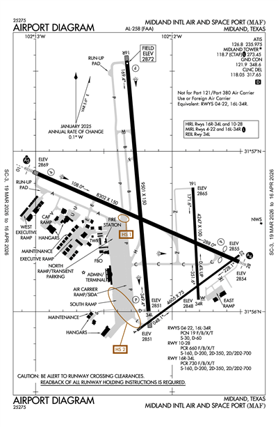 MIDLAND INTL AIR AND SPACE PORT - Airport Diagram