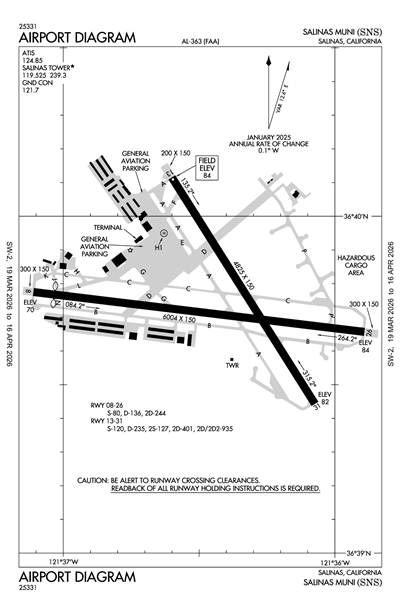 SALINAS MUNI - Airport Diagram