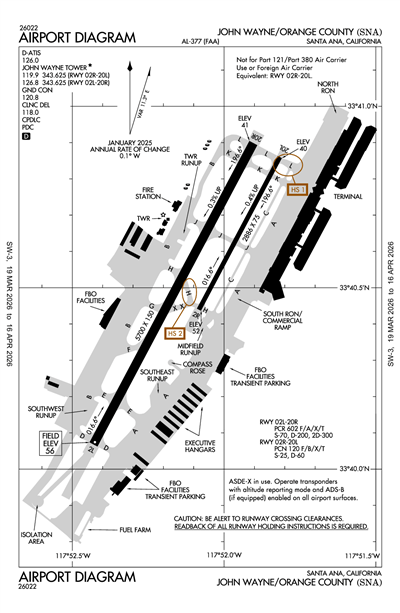 JOHN WAYNE/ORANGE COUNTY - Airport Diagram