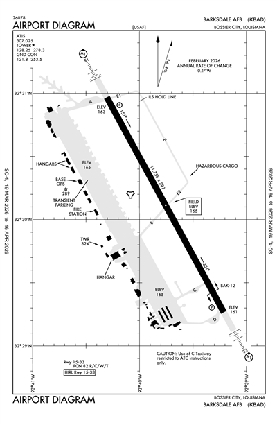 BARKSDALE AFB - Airport Diagram