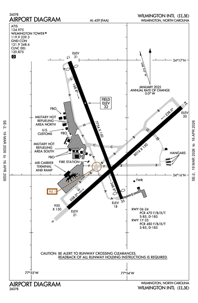 WILMINGTON INTL - Airport Diagram