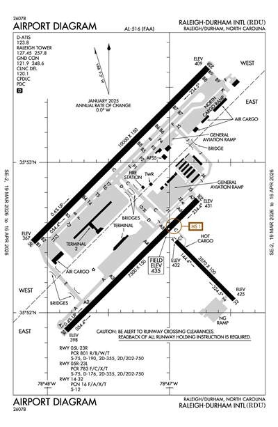 RALEIGH-DURHAM INTL - Airport Diagram