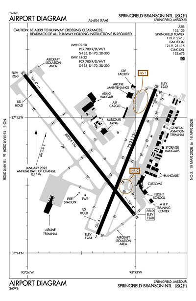 SPRINGFIELD-BRANSON NTL - Airport Diagram