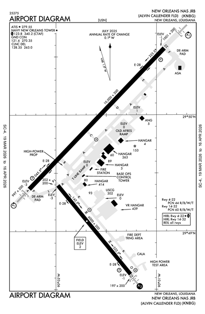NEW ORLEANS NAS JRB (ALVIN CALLENDER FLD) - Airport Diagram