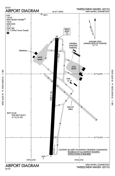 TWEED/NEW HAVEN - Airport Diagram