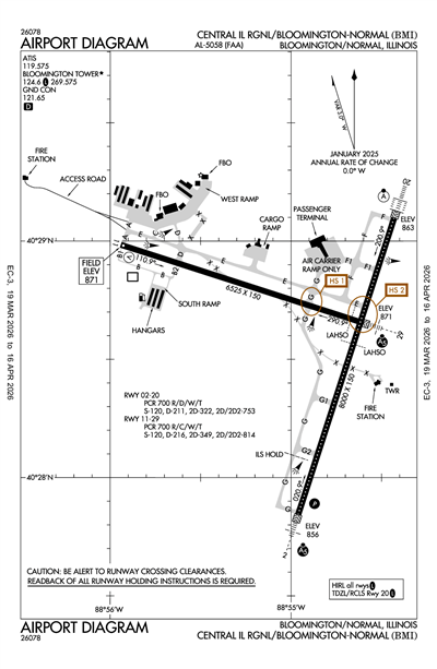 CENTRAL IL RGNL/BLOOMINGTON-NORMAL - Airport Diagram