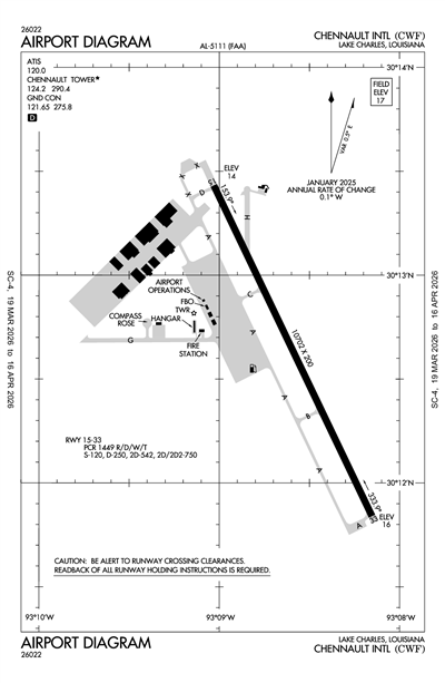 CHENNAULT INTL - Airport Diagram