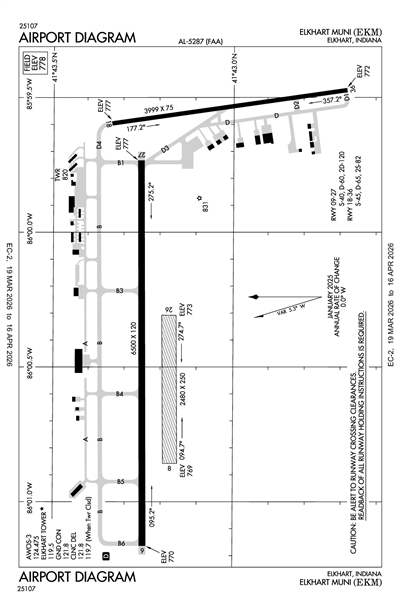ELKHART MUNI - Airport Diagram