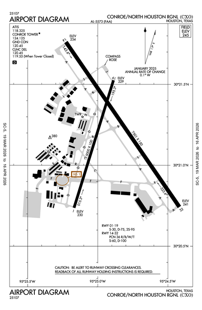 CONROE/NORTH HOUSTON RGNL - Airport Diagram
