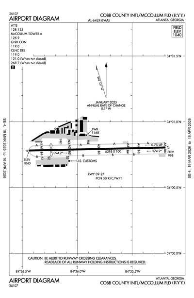 COBB COUNTY INTL/MCCOLLUM FLD - Airport Diagram