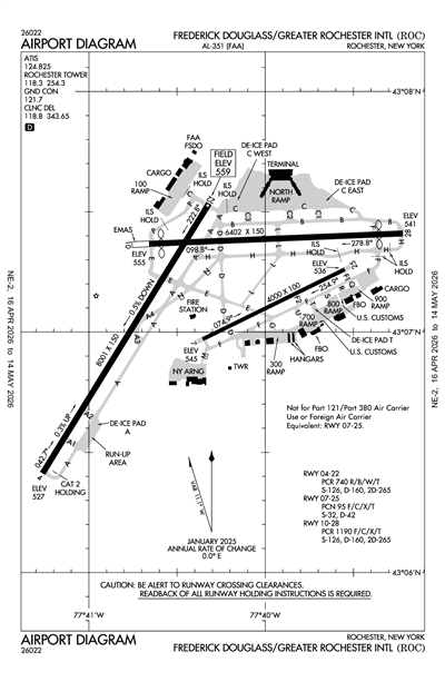 FREDERICK DOUGLASS/GREATER ROCHESTER INTL - Airport Diagram