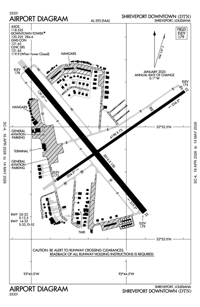 SHREVEPORT DOWNTOWN - Airport Diagram