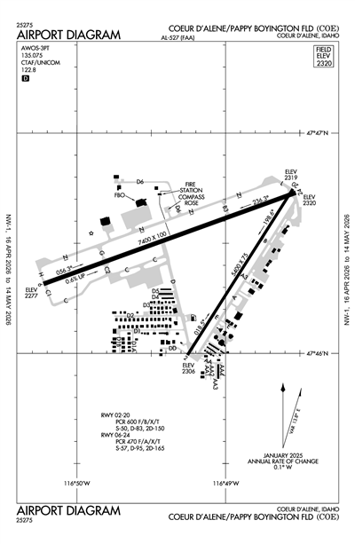 COEUR D'ALENE/PAPPY BOYINGTON FLD - Airport Diagram
