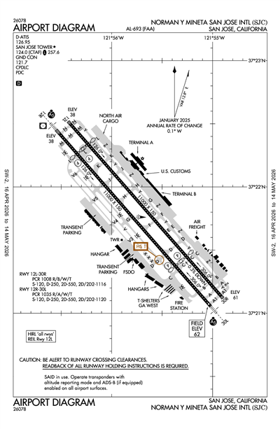 NORMAN Y MINETA SAN JOSE INTL - Airport Diagram