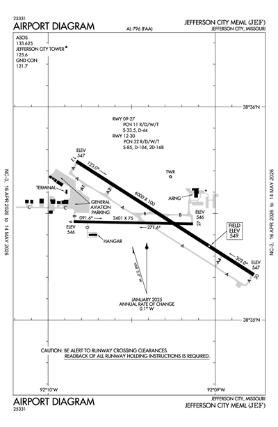 JEFFERSON CITY MEML - Airport Diagram