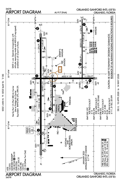 ORLANDO SANFORD INTL - Airport Diagram