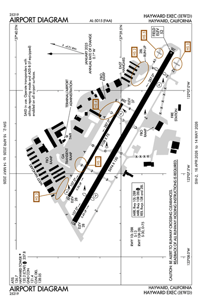 HAYWARD EXEC - Airport Diagram