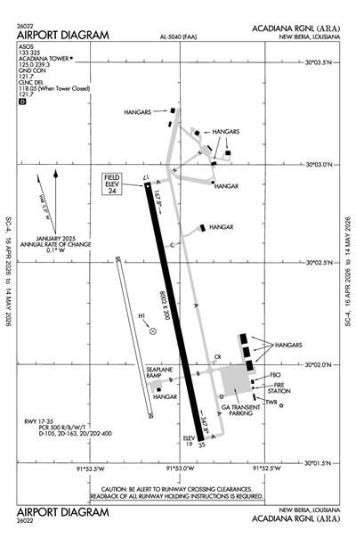 ACADIANA RGNL - Airport Diagram