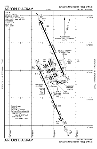 LEMOORE NAS (REEVES FLD) - Airport Diagram