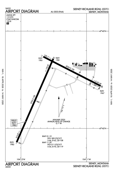 SIDNEY-RICHLAND RGNL - Airport Diagram